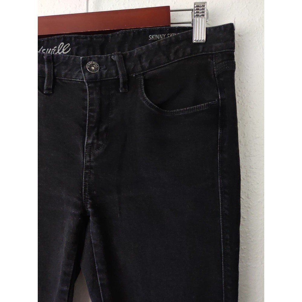 3/$20 Madewell Black Cotton Blend Mid Rise Skinny Jeans 27 - Picture 3 of 8